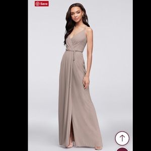 Davids Bridal Biscotti Georgette Bridesmaid Dress